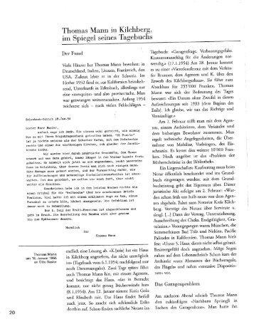 Thomas Mann in Kilchberg, im Spiegel seines Tagebuchs, S. 20-27.