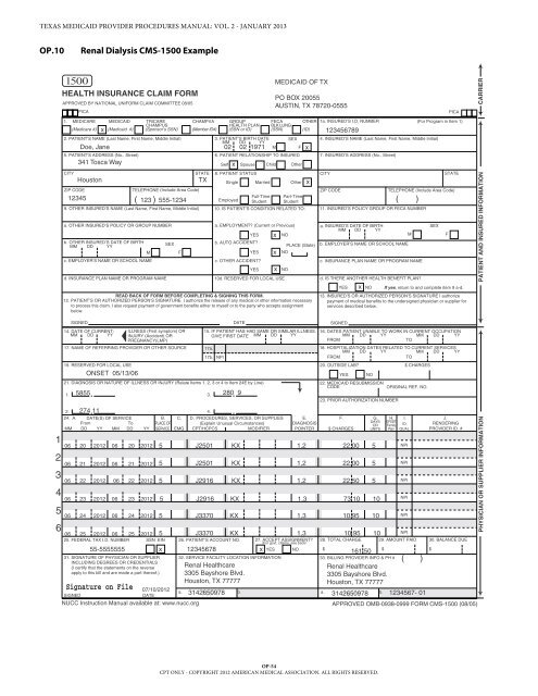 Clinics and Other Outpatient Facility Services Handbook - TMHP