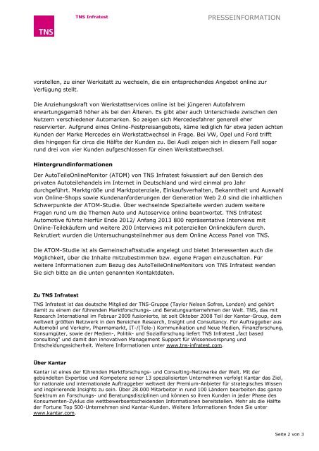 Presseinformation als PDF - TNS Infratest