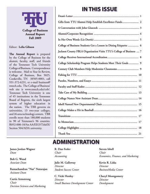 ANNUAL REPORT - Tennessee Tech University