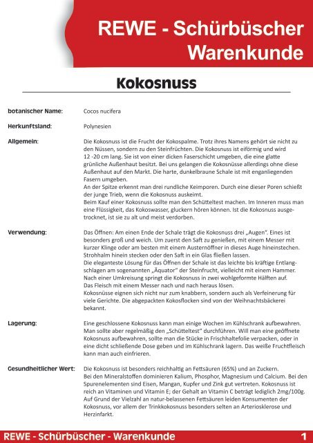 Kokosnuss Rewe Beckum