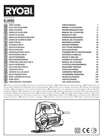 Ryobi EJ600 Electric Jigsaw Manual - Tooled-Up.com
