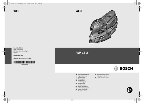 Bosch PSM 18 LI Cordless Sander Manual Tooled Up