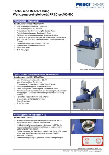 Technische Beschreibung Werkzeugvoreinstellgerät ... - toologic