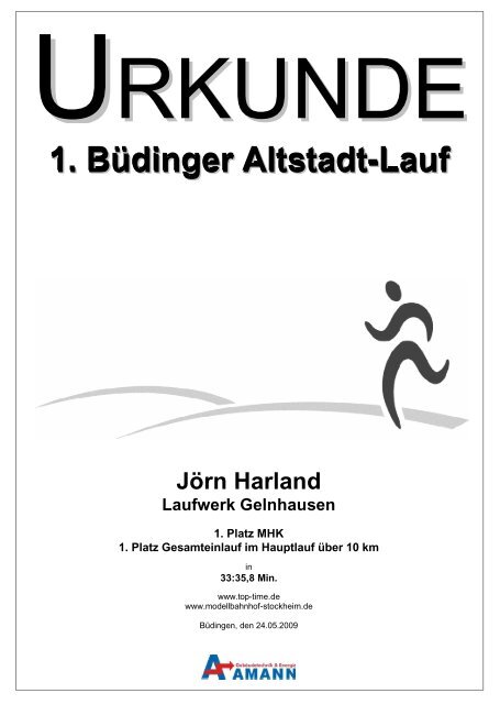 1. BÃ¼dinger Altstadt-Lauf 1. BÃ¼dinger Altstadt-Lauf - Top-Time