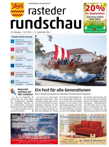 rasteder rundschau Ausgabe September 2014