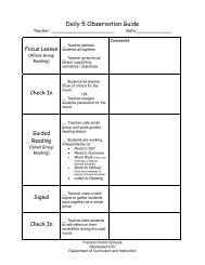 Daily 5 Observation Guide - K-5 Literacy Connections