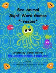 Sea Animal Sight Word Games *Freebie*