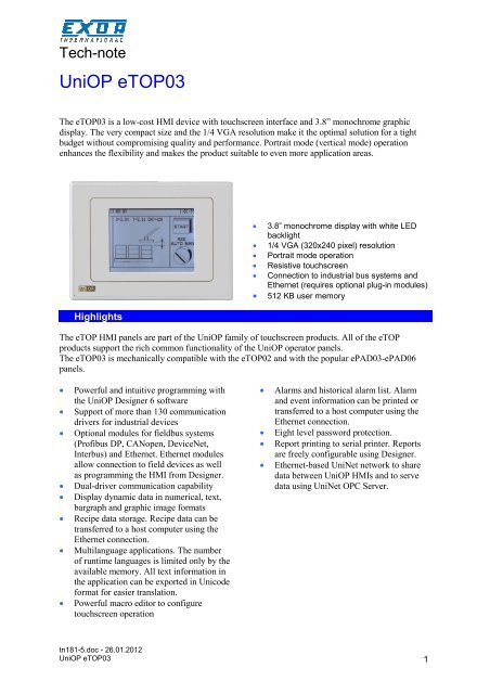 Uniop etop03