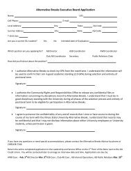 Alternative Breaks Executive Board Application - Dean of Students ...