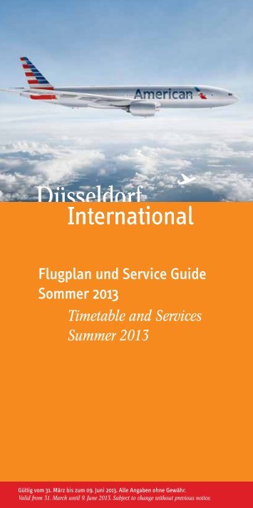 Flugplan und Service Guide Sommer 2013 - DÃ¼sseldorf