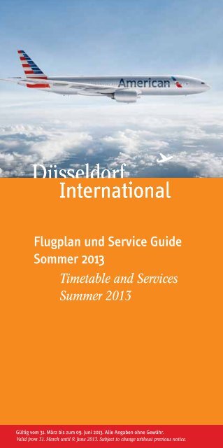 Flugplan und Service Guide Sommer 2013 - DÃ¼sseldorf