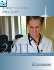 REDISCOVER NURSING AT SAINT CLARE'S - Saint Clare's Hospital