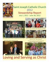 Stewardship Annual Report 2012 - St. Joseph Parish