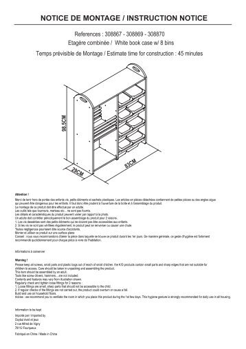 NOTICE DE MONTAGE / INSTRUCTION NOTICE - Eveil et jeux