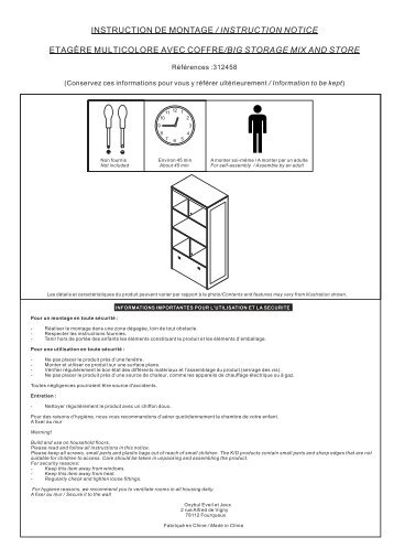 instruction de montage / instruction notice etagÃ¨re ... - Eveil et jeux