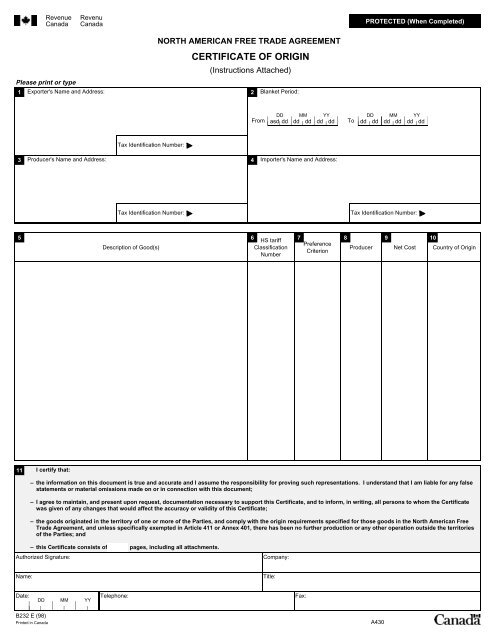 Korea Nafta Certificate Of Origin Fiilable Form Fill Out And Sign 