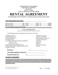 Civic Center Rental Agreement - City of Truth or Consequences