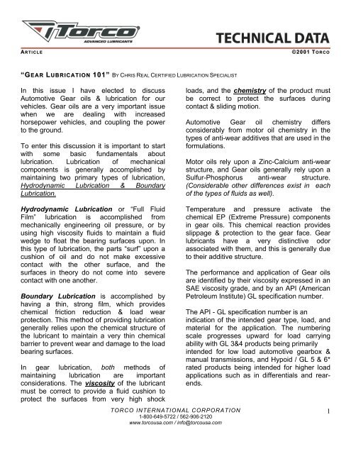Download .pdf - Torco USA
