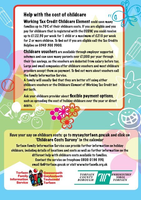 Holiday Childcare in Torfaen for school-aged children