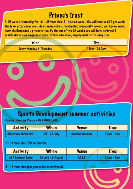 Youth Service Summer Programme - Torfaen Family Information ...