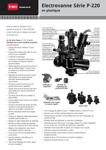 Electrovanne Série P-220 en plastique - Toro