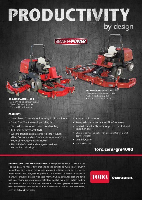 the Groundsmaster 4000-D Brochure (PDF) - Toro