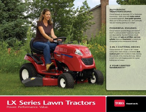 LX series Lawn Tractors - Toro