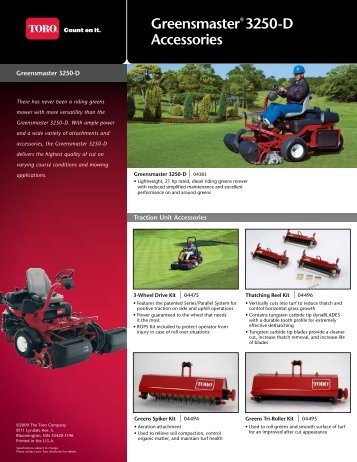 Greensmaster® 3250-D Accessories - Toro