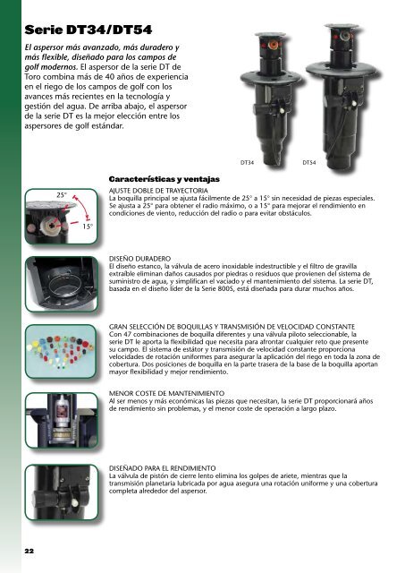 L'irrigazione dei campi da golf. Guida di riferimento prodotti. - Toro