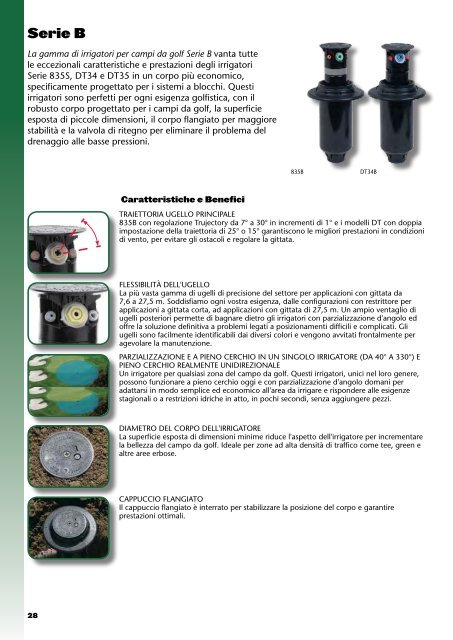 L'irrigazione dei campi da golf. Guida di riferimento prodotti. - Toro