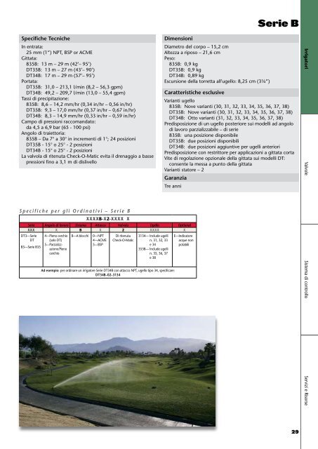 L'irrigazione dei campi da golf. Guida di riferimento prodotti. - Toro