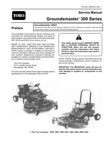 Groundsmaster® 300 Series - Toro