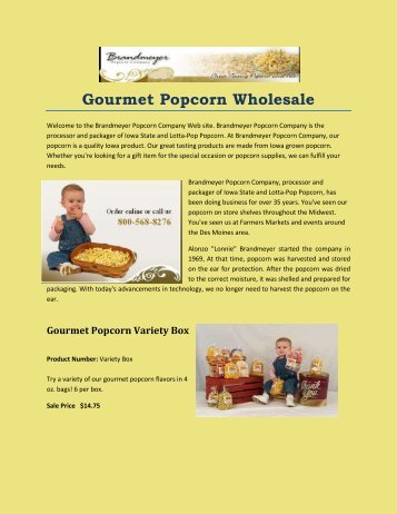 Gourmet Popcorn Wholesale