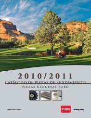 CATÁLOGO DE PIEZAS DE RENDIMIENTO - Toro