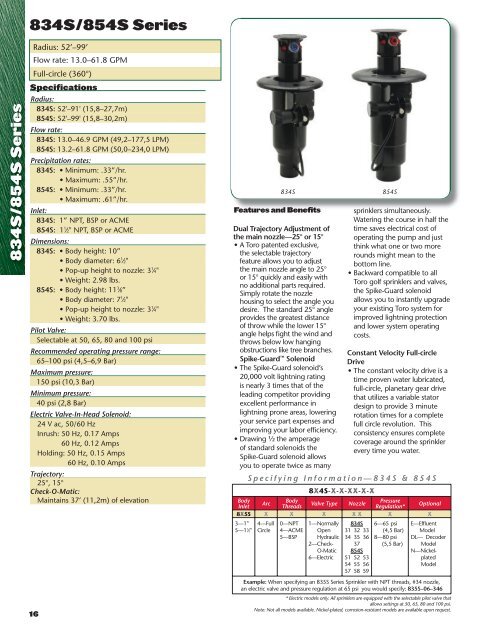 Golf Irrigation Catalog - Toro