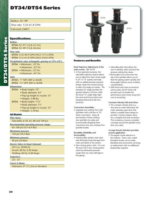 Golf Irrigation Catalog - Toro