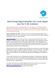 Iam Group Japan launches two week Japan tour for UAE residents