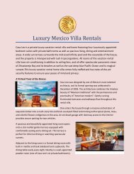 Luxury Mexico Villa Rentals