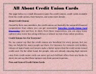 All About Credit Union Cards