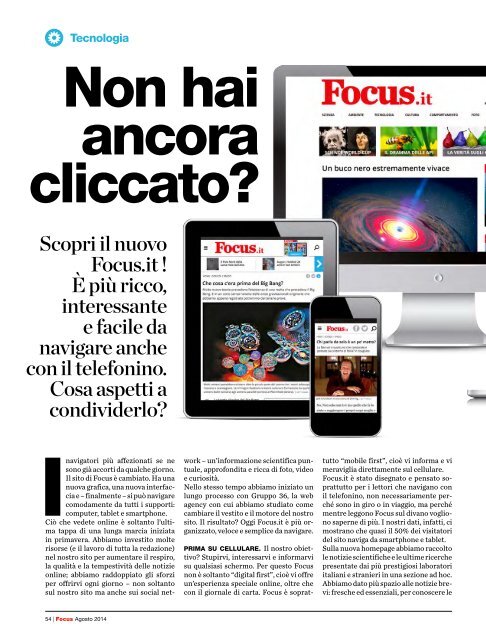 Focus Italia N° 262 - Agosto 2014