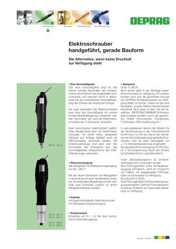 Elektroschrauber handgeführt, gerade Bauform - Deprag