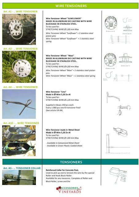 General brochure Accessories for Vineyards