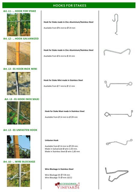 General brochure Accessories for Vineyards