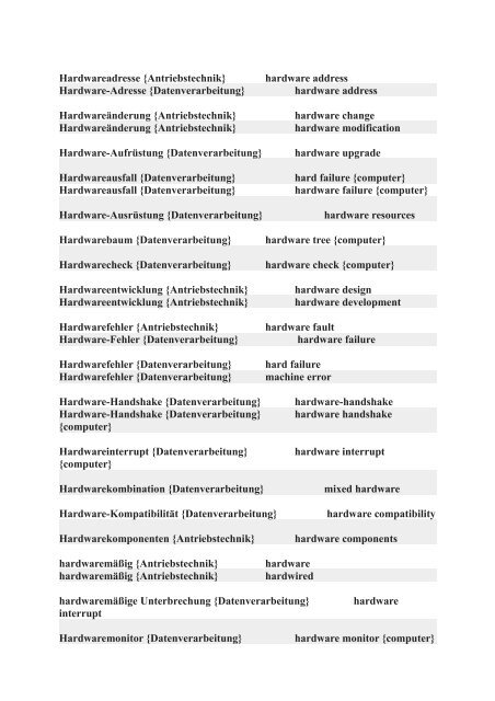 Anwendung Technisches Englisch:  Leseprobe /Textproben zur Sprachensoftware / Uebersetzerfuer Mechatroniker-Berufsausbildung