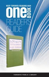 Download One Book Reader's Guide (PDF) - Toronto Public Library