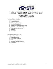 2009 PDF - Toronto Public Library