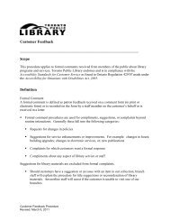 Customer Service Feedback Procedure - Toronto Public Library