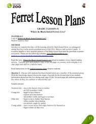 GRADE 2 LESSON #1 Where do Black-footed Ferrets ... - Toronto Zoo