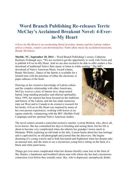 Word Branch Publishing Re-releases Terrie McClay’s Acclaimed Breakout Novel: 4-Ever-in-My Heart